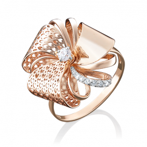 Золотое кольцо Platina с фианитом 01-4932-00-401-1110-48 фото