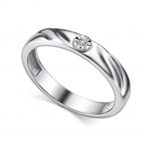 Серебряное кольцо АЛЬКОР с бриллиантом 01-4938/000Б-00 фото