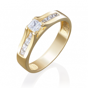 Кольцо из лимонного золота Platina с бриллиантом 01-4943-00-101-1130-30 фото