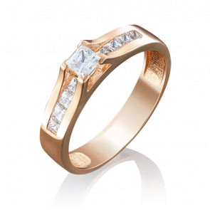 Золотое кольцо Platina с фианитом 01-4943-00-401-1110 фото