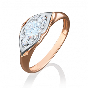 Кольцо из комбинированного золота Platina с фианитом 01-4944-00-501-1111-38 фото