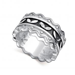 Серебряное кольцо АЛЬКОР с фианитом 01-4955/00КЦ-17 фото