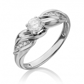 Кольцо из белого золота Platina с бриллиантом 01-4956-00-101-1120-30 фото