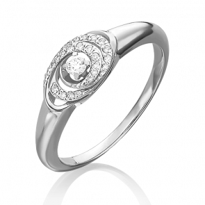 Кольцо из белого золота Platina с бриллиантом 01-4957-00-101-1120-30 фото