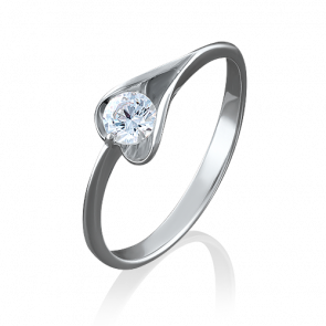 Кольцо из белого золота Platina с фианитом 01-4969-00-501-1120-38 фото