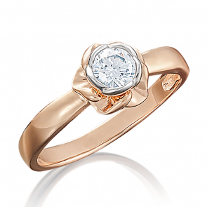 Золотое кольцо Platina с фианитом 01-4976-00-501-1110-38 фото