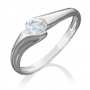 Кольцо из белого золота Platina с бриллиантом 01-4997-00-101-1120-30 фото