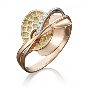 Кольцо из комбинированного золота Platina с фианитом 01-5004-00-401-1140-66 фото