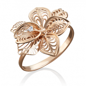 Золотое кольцо Platina с фианитом 01-5005-00-401-1110-48 фото