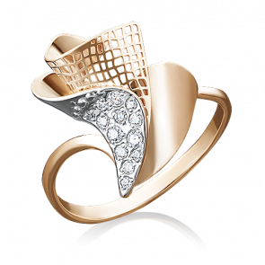 Золотое кольцо Platina с фианитом 01-5008-00-401-1110-48 фото