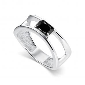 Серебряное кольцо АЛЬКОР с ониксом 01-5013/00ОН-00 фото