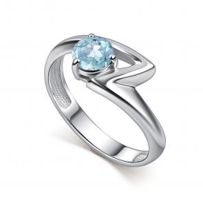 Серебряное кольцо АЛЬКОР с топазом 01-5014/00ТБ-00 фото