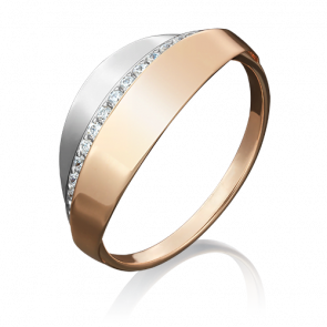 Кольцо из комбинированного золота Platina с фианитом 01-5019-00-401-1111-03 фото