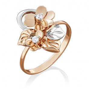 Золотое кольцо Platina с фианитом 01-5022-00-401-1110-48 фото