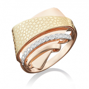 Кольцо из комбинированного золота Platina с фианитом 01-5025-00-401-1113-59 фото