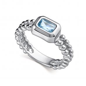 Серебряное кольцо АЛЬКОР с топазом 01-5028/00ТБ-00 фото