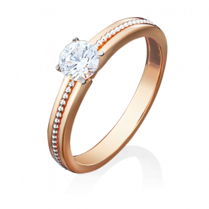Кольцо из комбинированного золота Platina с фианитом 01-5034-00-501-1111-38 фото