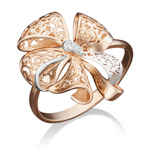 Золотое кольцо Platina с фианитом 01-5036-00-401-1110-48 фото