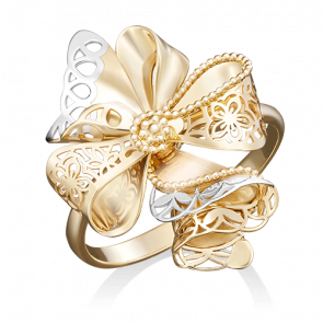 Кольцо из лимонного золота Platina 01-5041-00-000-1130-48 фото