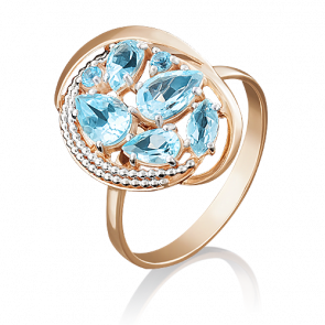 Золотое кольцо Platina с топазом 01-5043-00-201-1110-46 фото