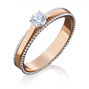 Кольцо из комбинированного золота Platina с фианитом 01-5048-00-501-1111-38 фото