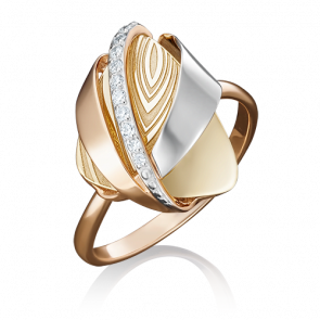 Кольцо из комбинированного золота Platina с фианитом 01-5059-00-401-1140-66 фото