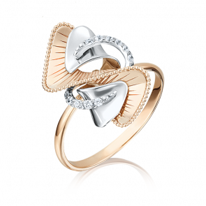 Кольцо из комбинированного золота Platina с фианитом 01-5065-00-401-1111-48 фото