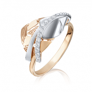 Кольцо из комбинированного золота Platina с фианитом 01-5066-00-401-1111-48 фото