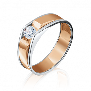 Кольцо из комбинированного золота Platina с фианитом 01-5075-00-401-1111 фото