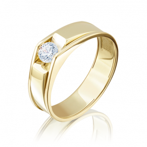 Кольцо из лимонного золота Platina с фианитом 01-5075-00-401-1130 фото