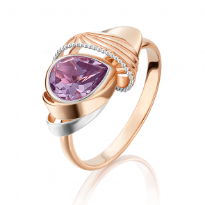 Золотое кольцо Platina с аметистом 01-5076-00-203-1110-57 фото