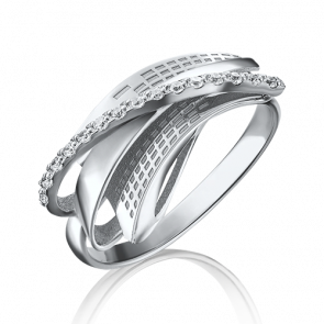 Кольцо из белого золота Platina с фианитом 01-5077-00-401-1120-65 фото