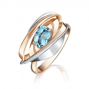 Кольцо из комбинированного золота Platina с топазом 01-5080-00-201-1111-46 фото