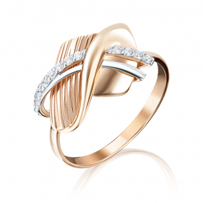 Золотое кольцо Platina с фианитом 01-5087-00-401-1110-65 фото