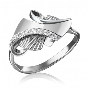 Кольцо из белого золота Platina с фианитом 01-5095-00-401-1120-65 фото