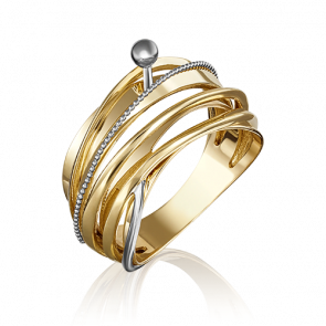 Кольцо из лимонного золота Platina 01-5101-00-000-1130-48 фото