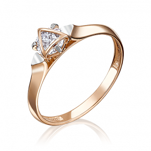 Золотое кольцо Platina с фианитом 01-5104-00-401-1110 фото