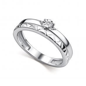 Серебряное кольцо АЛЬКОР с бриллиантом 01-5109/000Б-00 фото