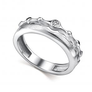 Серебряное кольцо АЛЬКОР с бриллиантом 01-5110/000Б-00 фото