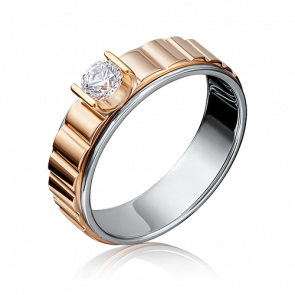 Кольцо из комбинированного золота Platina с бриллиантом 01-5114-00-101-1111-30 фото