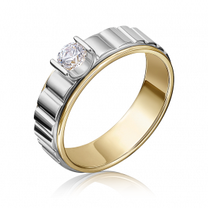 Кольцо из комбинированного золота Platina с бриллиантом 01-5114-00-101-1121-30 фото