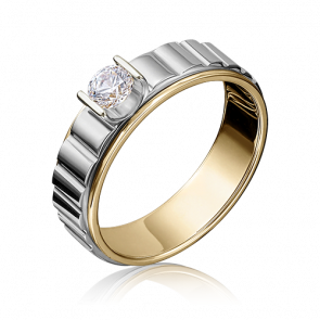 Кольцо из комбинированного золота Platina с фианитом 01-5114-00-501-1121-38 фото