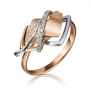 Золотое кольцо Platina с фианитом 01-5115-00-401-1110-48 фото