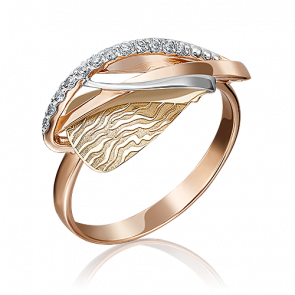 Кольцо из комбинированного золота Platina с фианитом 01-5117-00-401-1113-48 фото