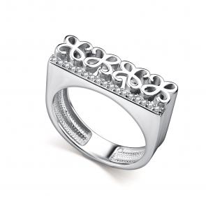 Серебряное кольцо АЛЬКОР с фианитом 01-5117/00КЦ-00 фото