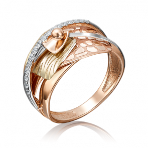 Кольцо из комбинированного золота Platina с фианитом 01-5119-00-401-1113-66 фото