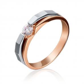 Кольцо из комбинированного золота Platina с фианитом 01-5121-00-401-1111 фото