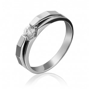 Кольцо из белого золота Platina с фианитом 01-5121-00-401-1120 фото