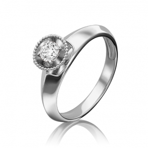 Кольцо из белого золота Platina с фианитом 01-5126-00-501-1120-38 фото