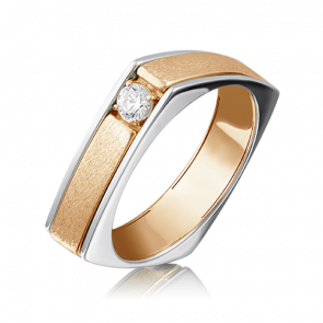 Кольцо из комбинированного золота Platina с бриллиантом 01-5133-00-101-1111-30 фото